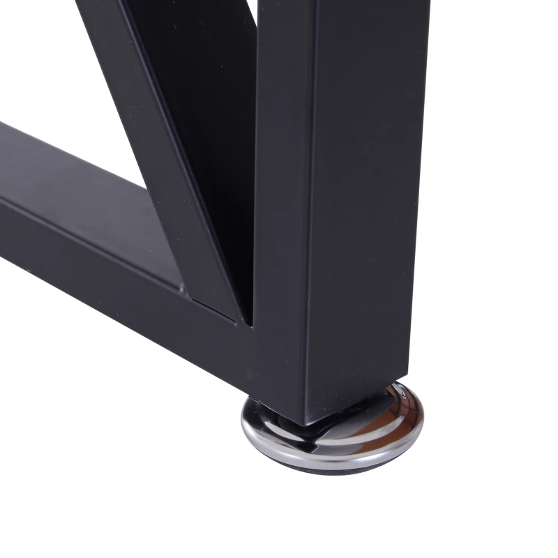 HomCom 50" Industrial Lift Top Standing Computer Desk with Storage - Black / Oak