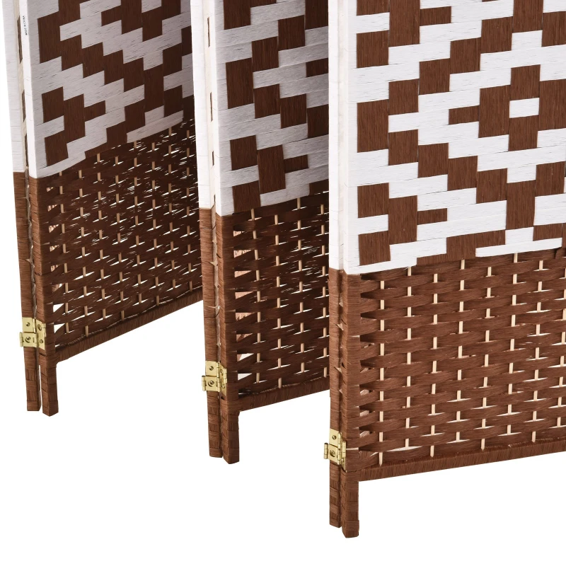 HomCom 6ft 6-Panel Diamond Weave Folding Room Divider with Freestanding Folding Screen & Stylish Wicker Material