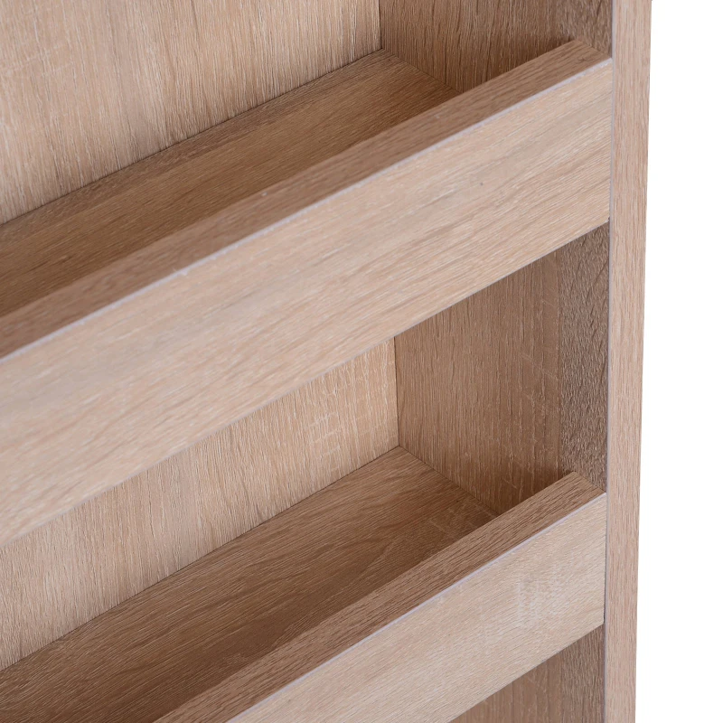 HOMCOM Wood Rolling Kitchen Microwave Oven Cart with Wheels and Storage - Oak