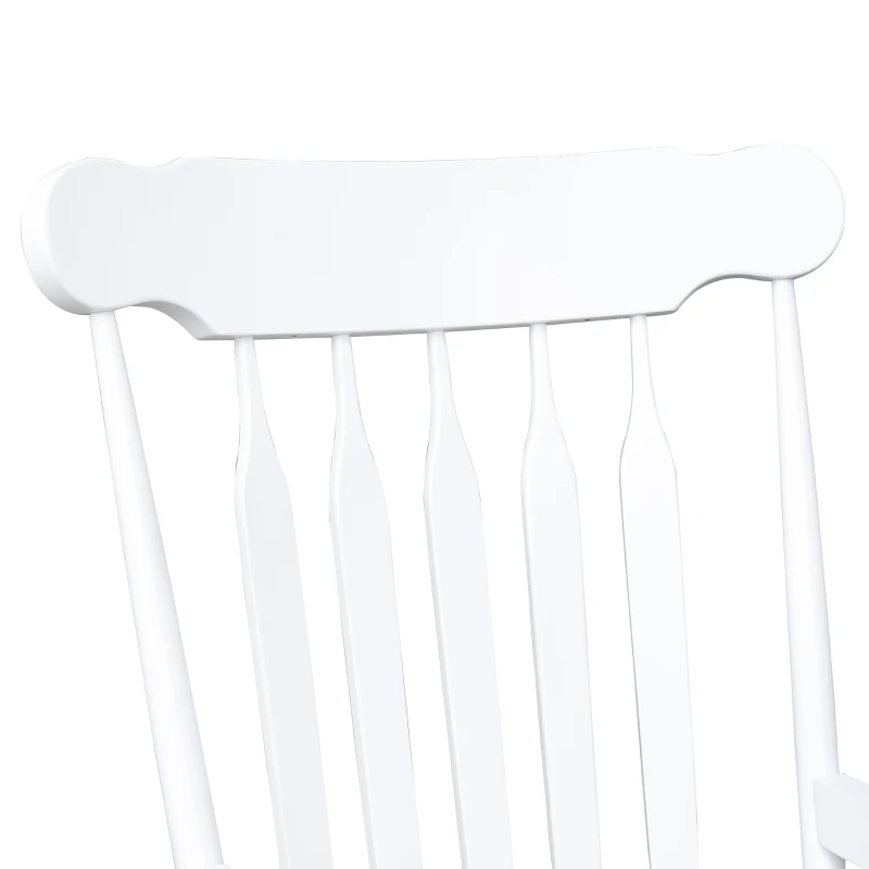 HomCom Wooden Baby Nursery Rocking Chair - White