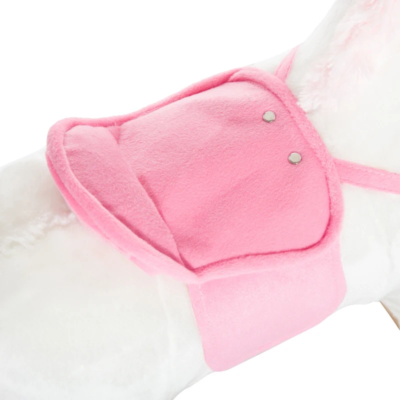 Qaba Kids Metal Plush Ride-On Unicorn Rocking Horse Chair Toy with Realistic Sounds