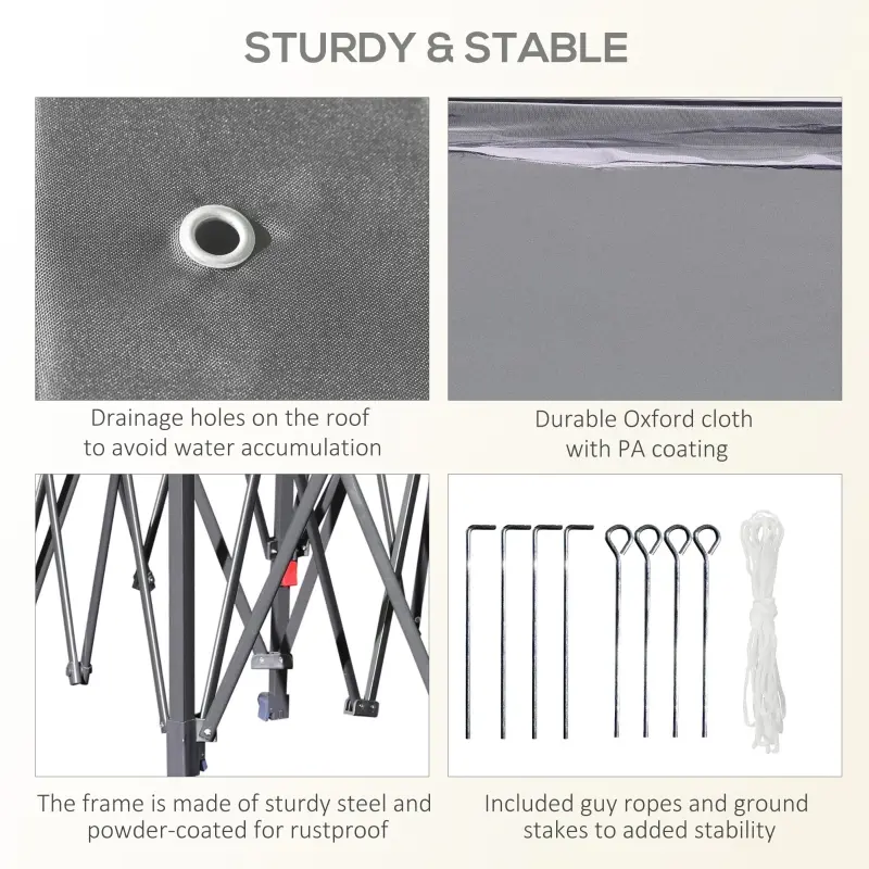 Outsunny 11' Pop-Up Tent Gazebo w/ Netting, Grey