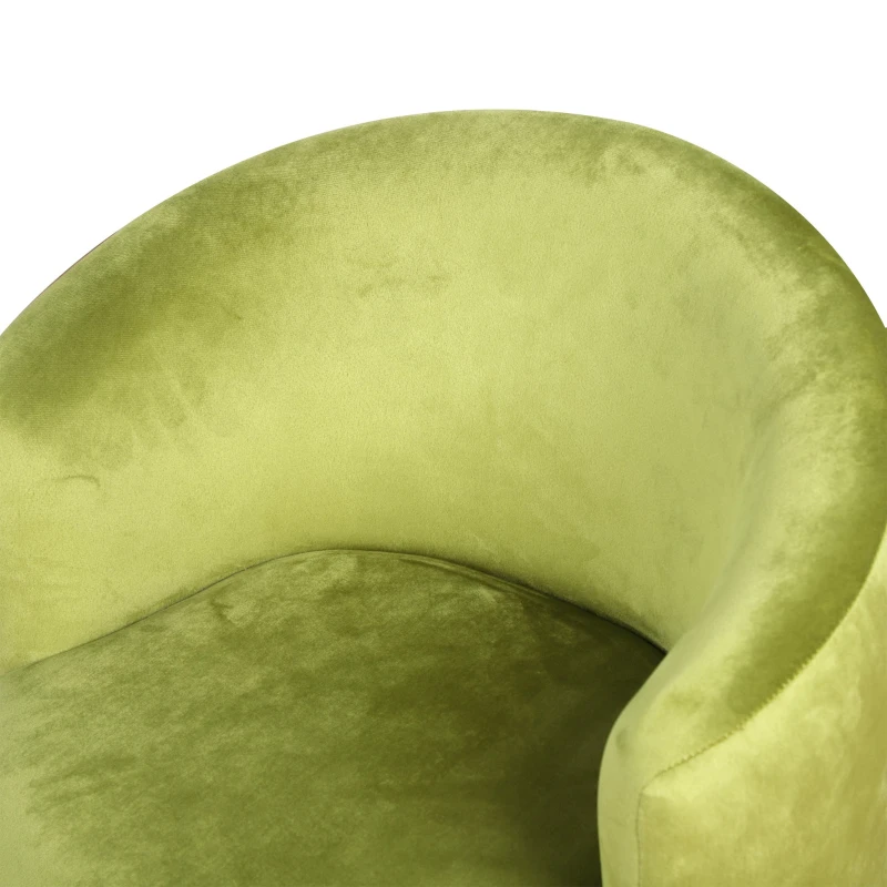 Qaba Velvet Kids Armchair Kids Furniture with Armrest, Plastic Legs - Green