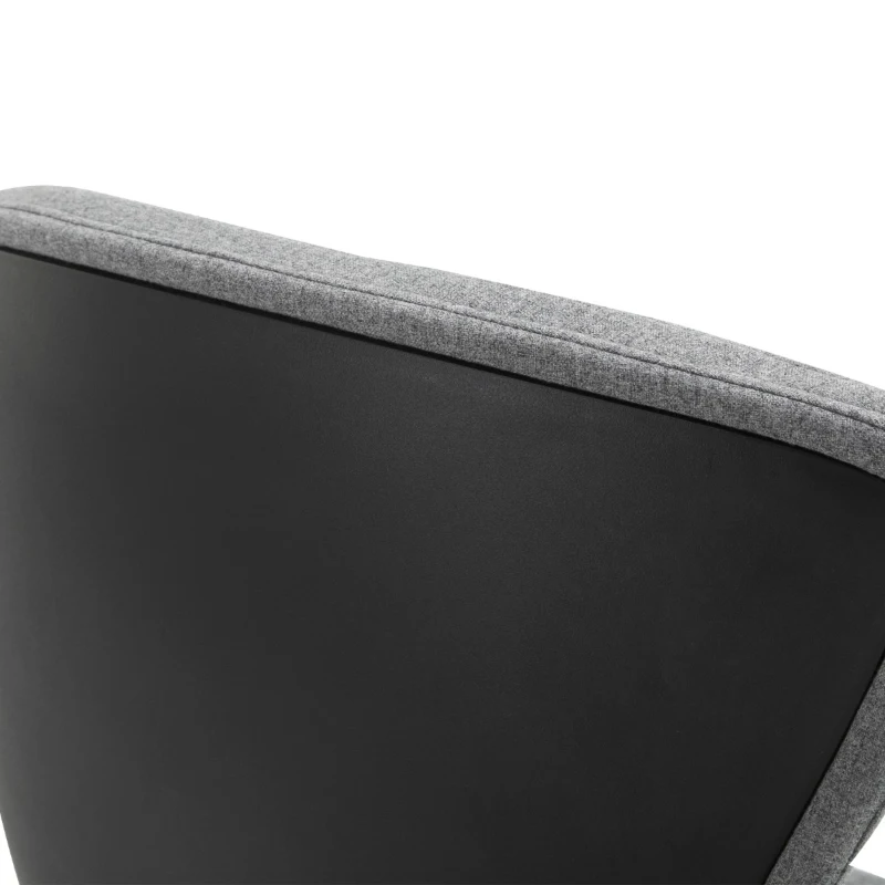 Vinsetto Swivel Office Chair Modern Linen Upholstered Home Computer Desk Task Chair with Cushioned Arm, Wheels, Adjustable Height, Grey