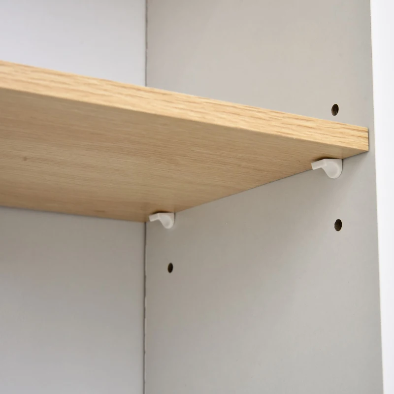 kleankin Tall Bathroom Floor Cabinet, Freestanding Linen Tower with Adjustable Shelf and Cupboard, Narrow Side Storage Organizer, Natural Wood