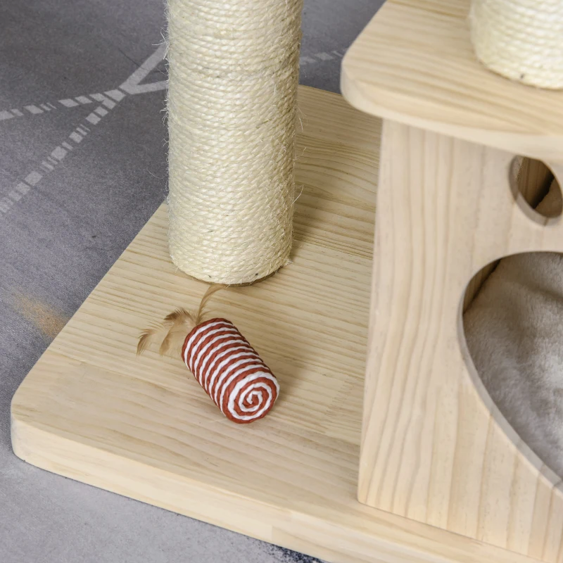 PawHut Multi-Level Cat Tree Condo Tower with Sisal-Covered Scratching Post, Activities for Kittens & Soft Cushion Luxury