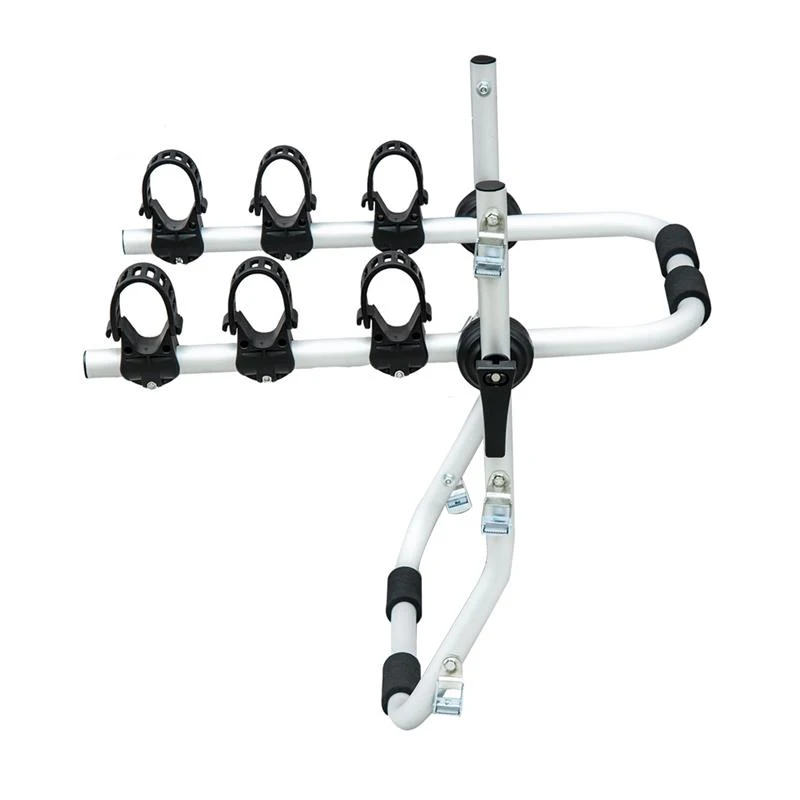 Aosom Aluminum Three Bike Trunk Mount Bicycle Carrier Rack - Silver