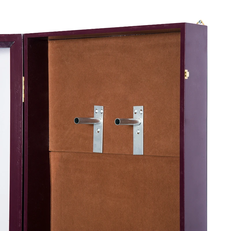 HomCom Wall Mounted Lockable Guitar Security Shadow Box Display Case - Brown