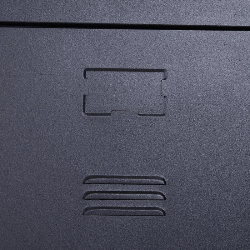 Vinsetto 71" 2 Tier Freestanding Steel Metal Lockable Employee Wall Locker Storage Cabinet - Black