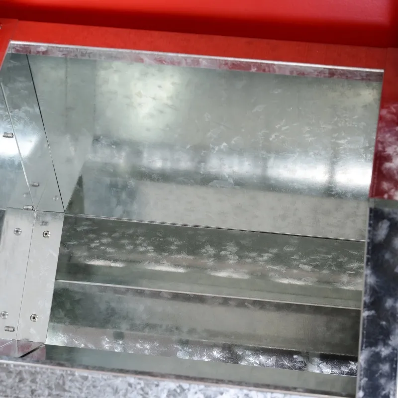 PawHut Rat Proof Auto Large Chicken Feeder Against any Other Animals Galvanized Steel Poultry Feeders Size for 10 Chickens Holds up to 10 L of Feeds Silver/Red