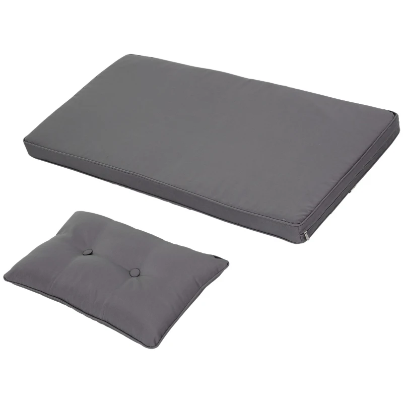 Outsunny 3 Piece Patio Furniture Set, Rattan Outdoor Sofa Set with Chaise Lounge & Loveseat, Soft Cushions, Tempered Glass Table, L-Shaped Sectional Couch, Gray