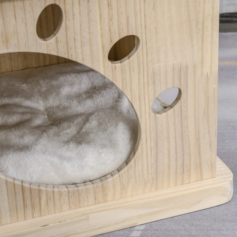 PawHut Multi-Level Cat Tree Condo Tower with Sisal-Covered Scratching Post, Activities for Kittens & Soft Cushion Luxury