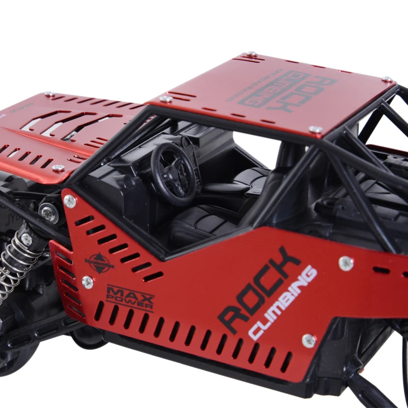 Aosom 1:16 Scale 2.4Ghz 4WD RC Rock Crawler Off-Road Electric Monster Truck - Red