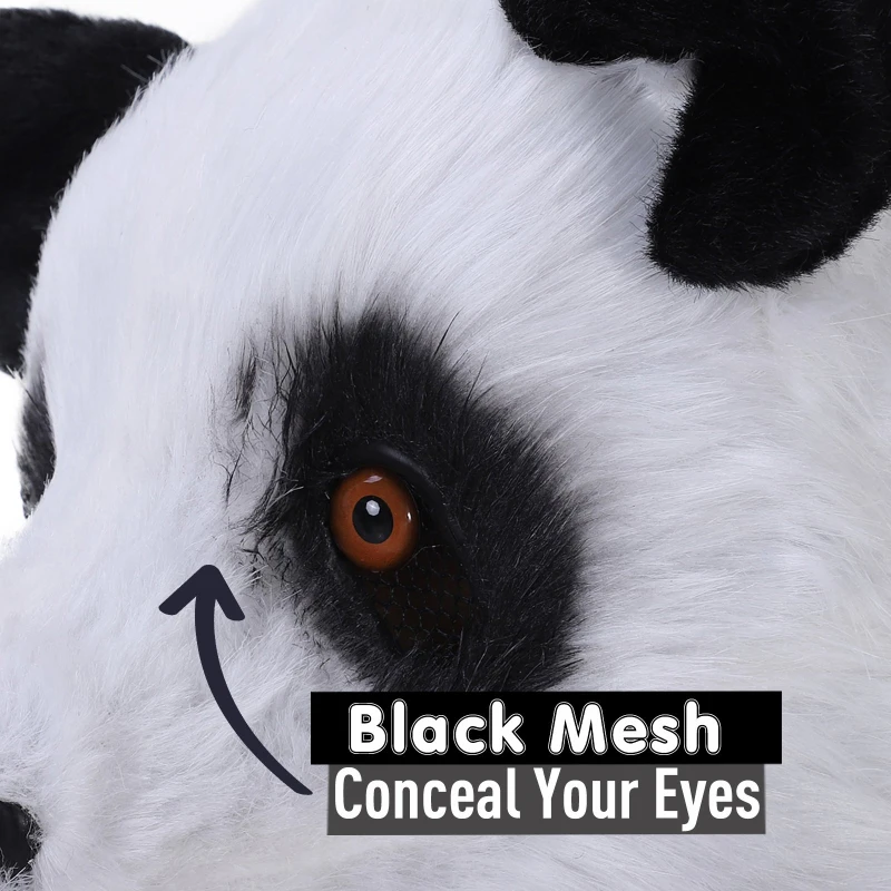 HOMCOM Realistic Mouth Mover Hood Halloween / Cosplay Costume  Panda