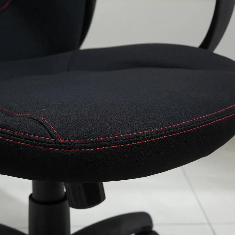 Vinsetto High Back Racing Style Gaming Office Chair Ergonomic PC Computer  Linen Fabric  Black/Red