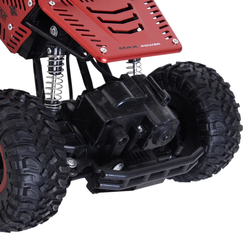 Aosom 1:16 Scale 2.4Ghz 4WD RC Rock Crawler Off-Road Electric Monster Truck - Red