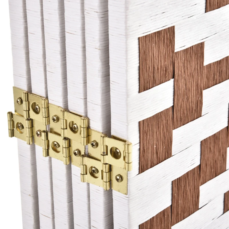 HomCom 6ft 6-Panel Diamond Weave Folding Room Divider with Freestanding Folding Screen & Stylish Wicker Material