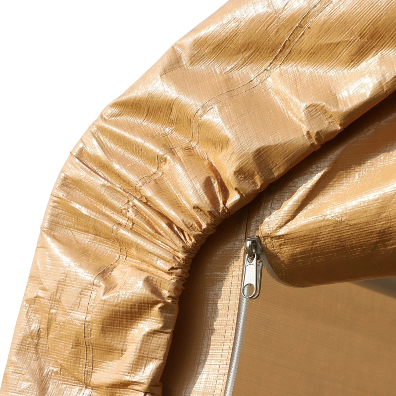 Outsunny 12'x20' Carport Extra Large Upgraded Heavy Duty Car Canopy Truck SUV Boat Shelter w/ Sidewalls UV-Treated Cover for Party, Garden Storage Shed, Coffee