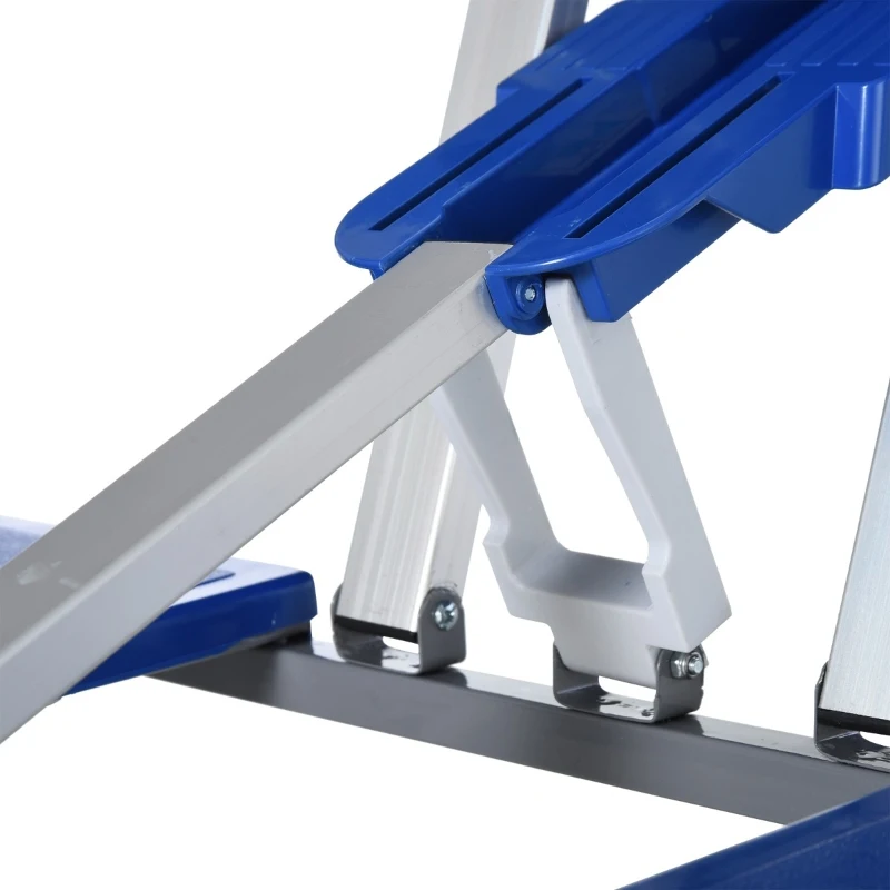 Outsunny 53" Camping Table and Chairs, Foldable with 4 seat Plastic Portable Compact Suitcase, Camping Table Set with Umbrella Hole, Blue