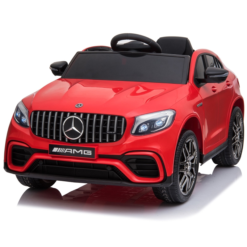 Aosom 12V Ride On Toy Car for Kids with Remote Control, Mercedes Benz AMG GLC63S Coupe, 2 Speed, with Music, Electric Light, Red
