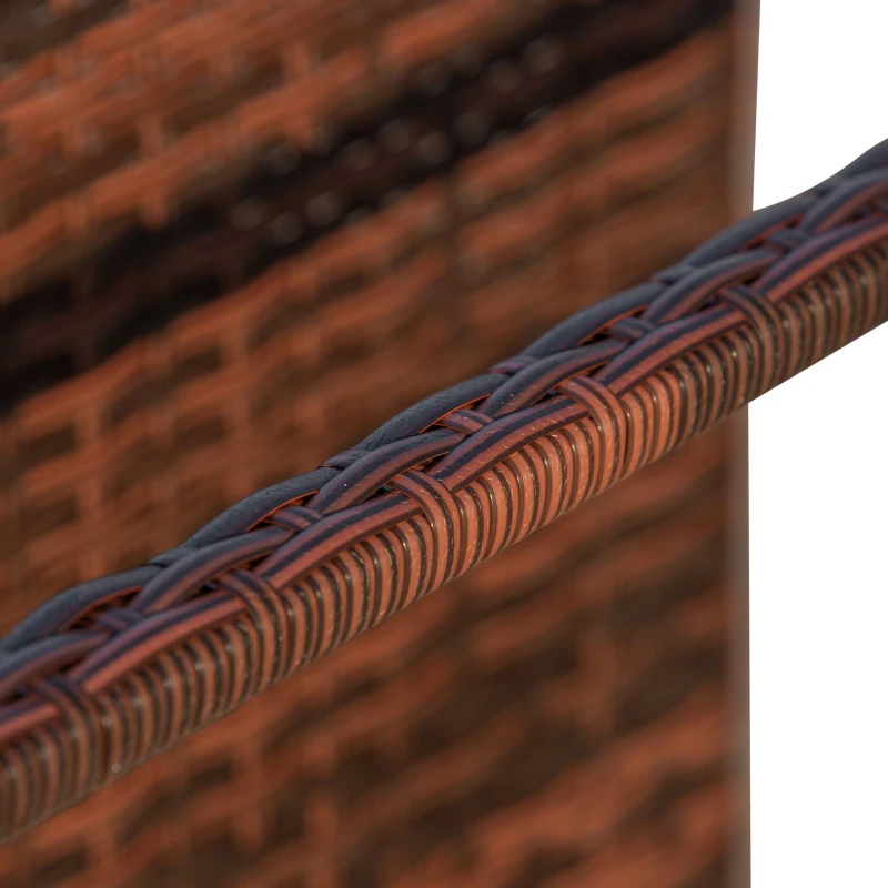 Outsunny Rattan Pool Storage Cart, Rolling Float Toy Organizer Bin, Stylish Outdoor Accessory for Poolside Clutter Control