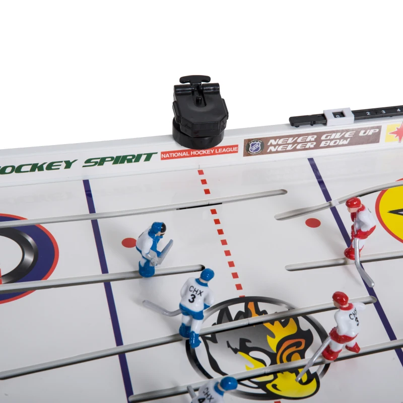 Soozier 37" Mini Table Top Rod Hockey Table Air Hockey Game for Kids and Adults - White