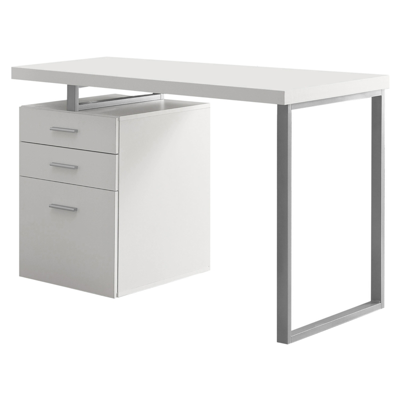 Monarch 48" Left or Righ Facing Computer Desk with Storage Drawers - White