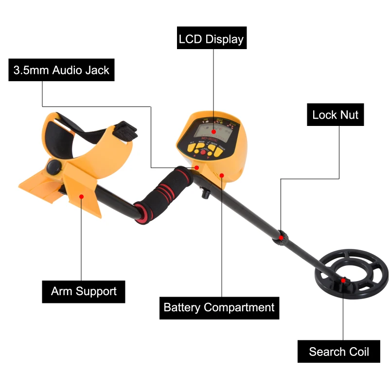 Outsunny Metal Detector Water-resistant Search Coil