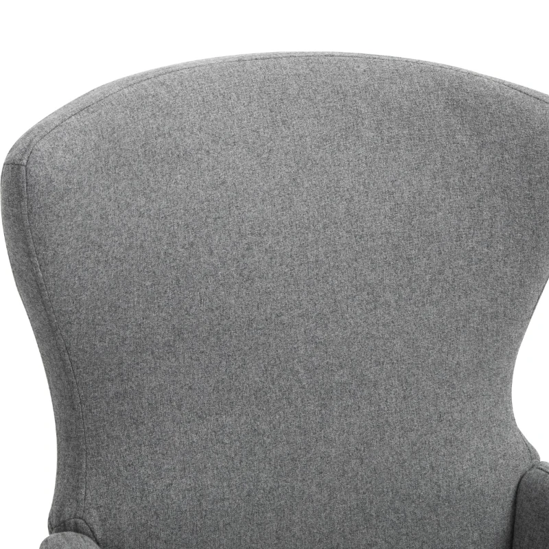 Vinsetto Swivel Office Chair Modern Linen Upholstered Home Computer Desk Task Chair with Cushioned Arm, Wheels, Adjustable Height, Grey