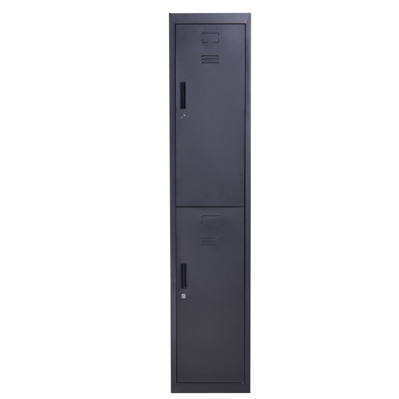 Vinsetto 71" 2 Tier Freestanding Steel Metal Lockable Employee Wall Locker Storage Cabinet - Black