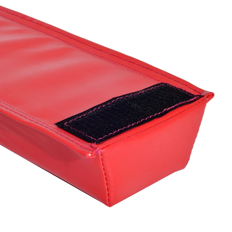 Soozier 8' Folding Stable PU Leather Gymnastics Floor Balance Beam - Red