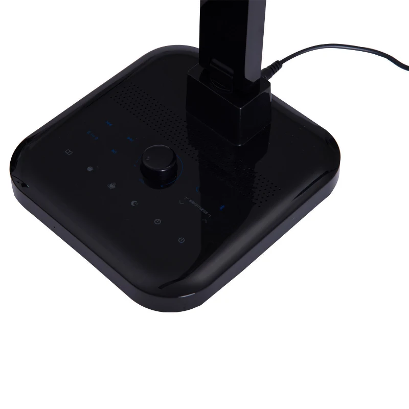 HomCom Deluxe LED Desk Lamp w/ Bluetooth Speaker & FM Radio - Black