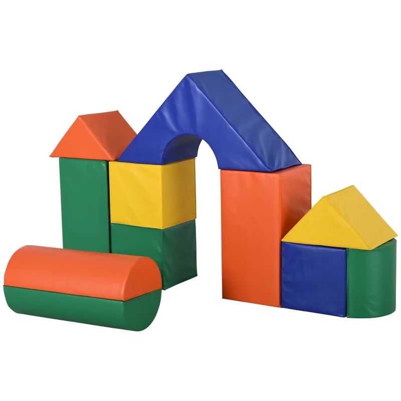 Soozier 11-Piece Indoor Lightweight Stackable Big Soft Phthalate-Free Foam Multicolor Blocks for Toddlers 1-3 Years Old