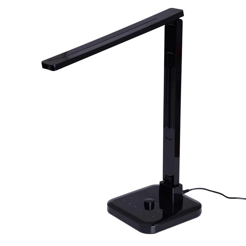HomCom Deluxe LED Desk Lamp w/ Bluetooth Speaker & FM Radio - Black