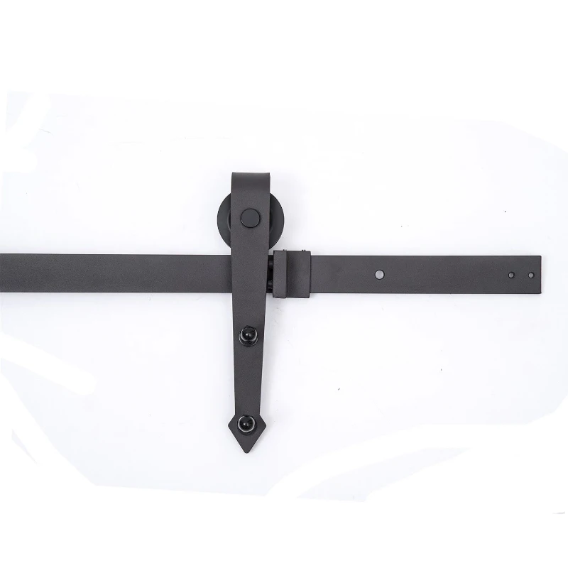HomCom 6' Modern Interior Sliding Barn Door Hardware Kit - Black Carbon Steel Arrow