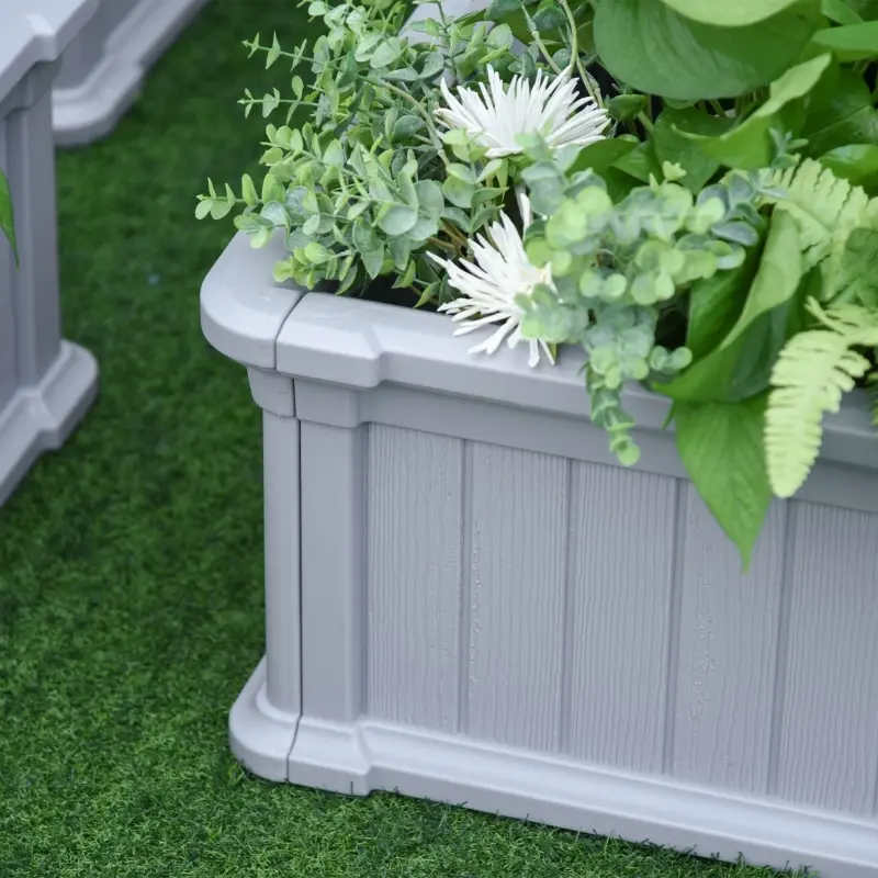 Outsunny 48" x 48" x 12" Raise Garden Bed Kit, Raised Planter Box, Above Ground Garden for Flowers, Herb, Vegetables with Easy Assembly, Gray