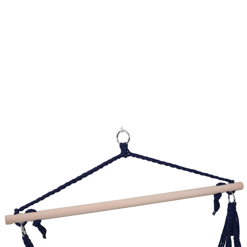 Outsunny Hanging Rope Hammock Swing Chair Seat - Blue / Yellow