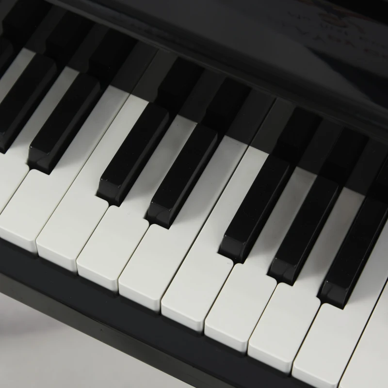 HOMCOM Modern Kids Piano 30 Keys Set of 2 Mini Toy for Child Grand Piano with Music Stand and Bench - Black