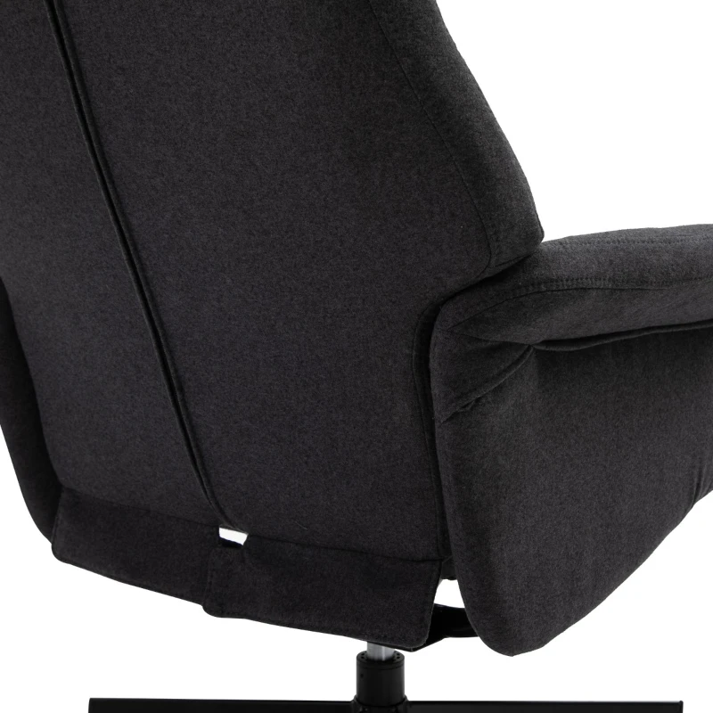 HOMCOM Fabric Recliner with Footrest - Modern Elegant Reclining with Sturdy Metal Base - Thick Padded Cushion - Dark Grey