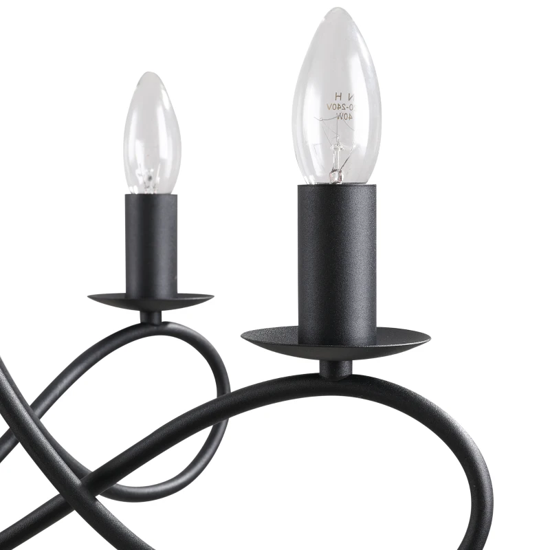 HOMCOM 5 Lamp-socket Foldable Retro Pendant Lamp Wrought Iron Decoration Lamp