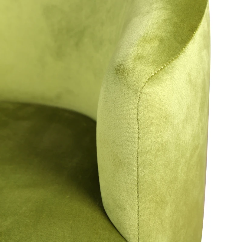 Qaba Velvet Kids Armchair Kids Furniture with Armrest, Plastic Legs - Green