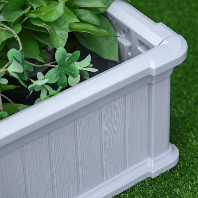 Outsunny 48" x 48" x 12" Raise Garden Bed Kit, Raised Planter Box, Above Ground Garden for Flowers, Herb, Vegetables with Easy Assembly, Gray