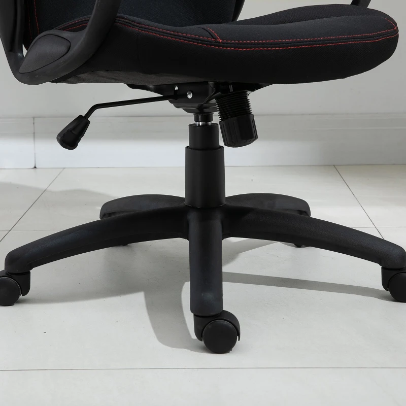 Vinsetto High Back Racing Style Gaming Office Chair Ergonomic PC Computer  Linen Fabric  Black/Red
