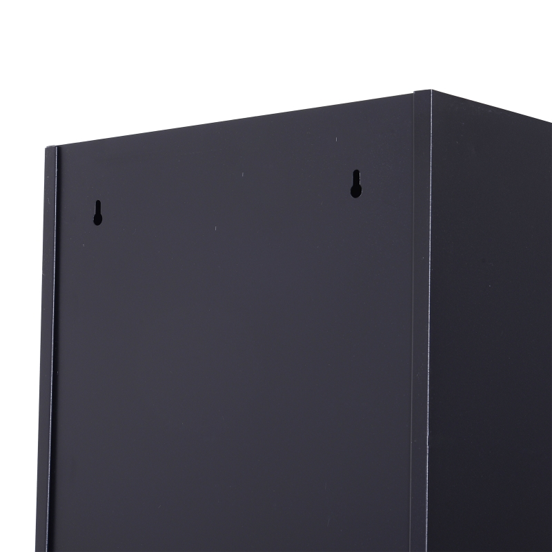 Vinsetto 71" 2 Tier Freestanding Steel Metal Lockable Employee Wall Locker Storage Cabinet - Black