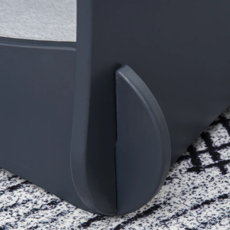 Pawhut Multi-level Wooden Cat House Kitten Bed Furniture with Removable Soft Cushion for Rest, Dark Grey