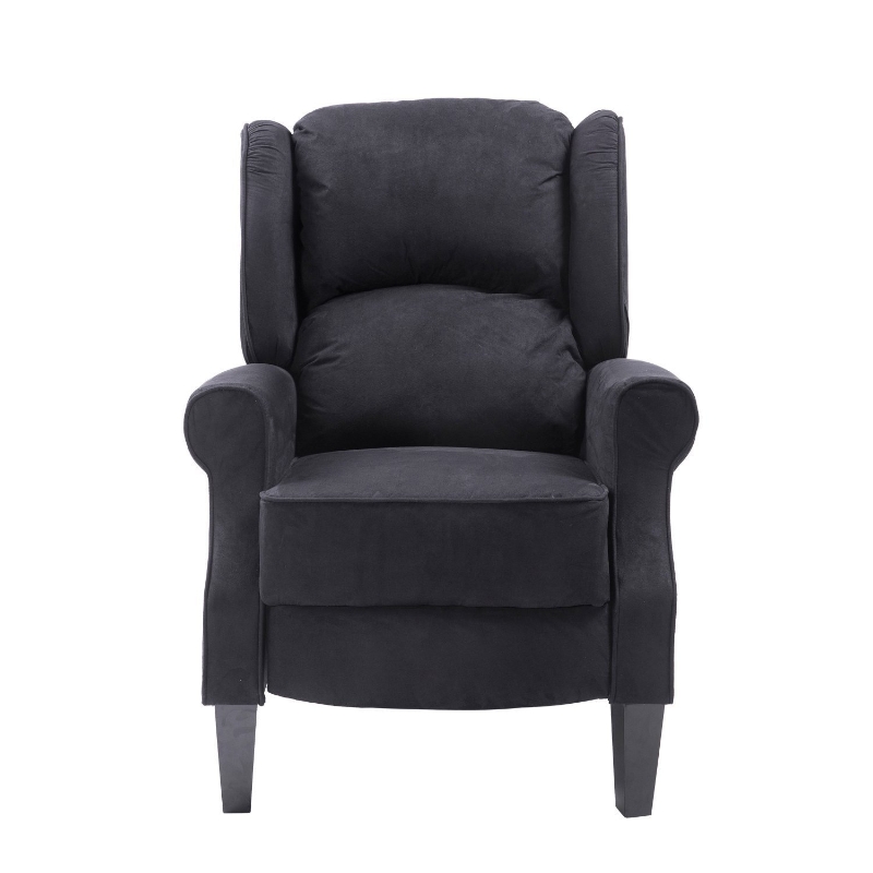 Open Box HomCom Personal Heated Vibrating Faux Suede Massage Recliner Chair - Black