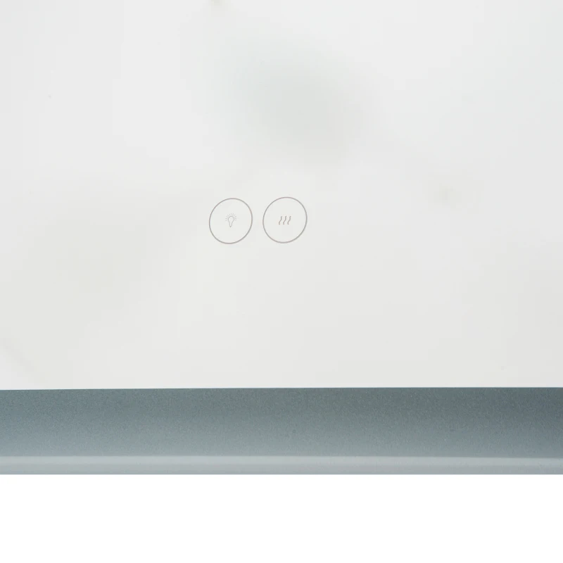 Open Box Kleankin 32" x 24" Aluminum Rectangular LED Illuminated Anti-Fog Bathroom Wall Mirror Stylish with Touch Bottons