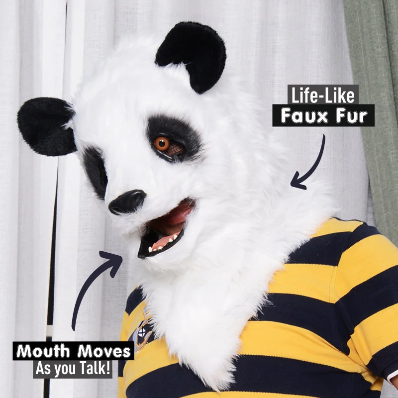 HOMCOM Realistic Mouth Mover Hood Halloween / Cosplay Costume  Panda