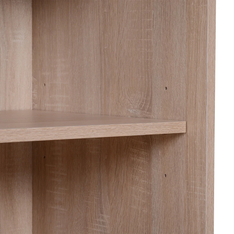 HOMCOM Wood Rolling Kitchen Microwave Oven Cart with Wheels and Storage - Oak