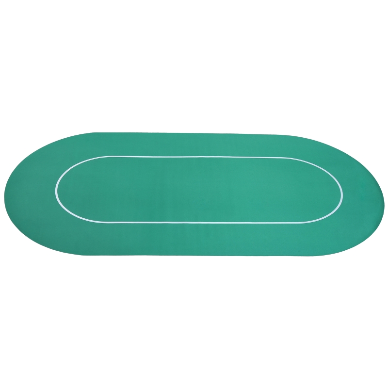 Soozier 71" x 36" Rubber 8 Player Oval Non-Slip Poker Table Top Mat with Carry Bag